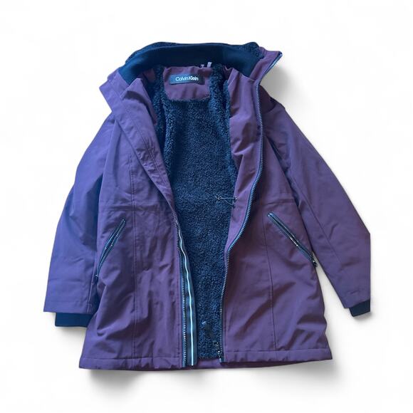 Calvin Klein Women's Performance Oversized Hooded Sherpa Jacket. - Small - Picture 1 of 4